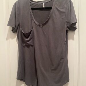 Z Supply Charcoal V-Neck Short Sleeve Tee